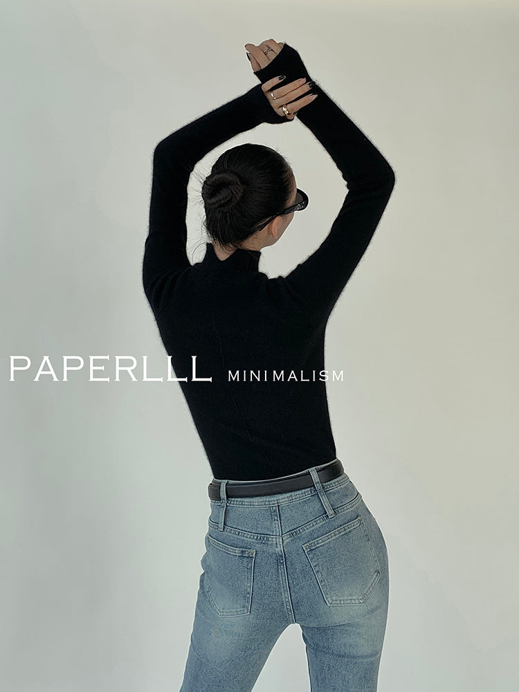 High-Neck Slim Knit Tops_BDHL8021