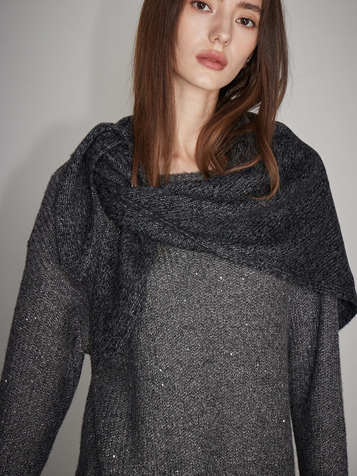 Round-Neck Knit Top Or A-Line Knit Skirt_BDHL7993