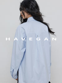 Hem Slit Design Shirt_BDHL7231