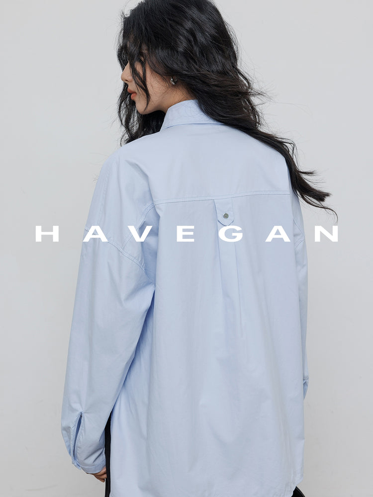 Hem Slit Design Shirt_BDHL7231