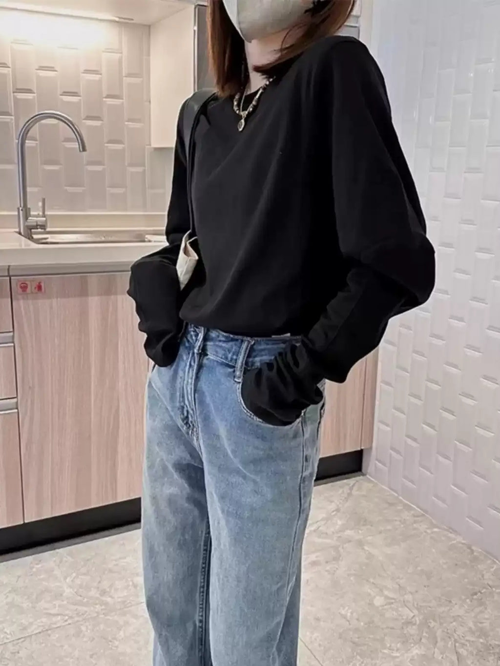 Puff Sleeve Long Sleeve Tops_BDHL8008