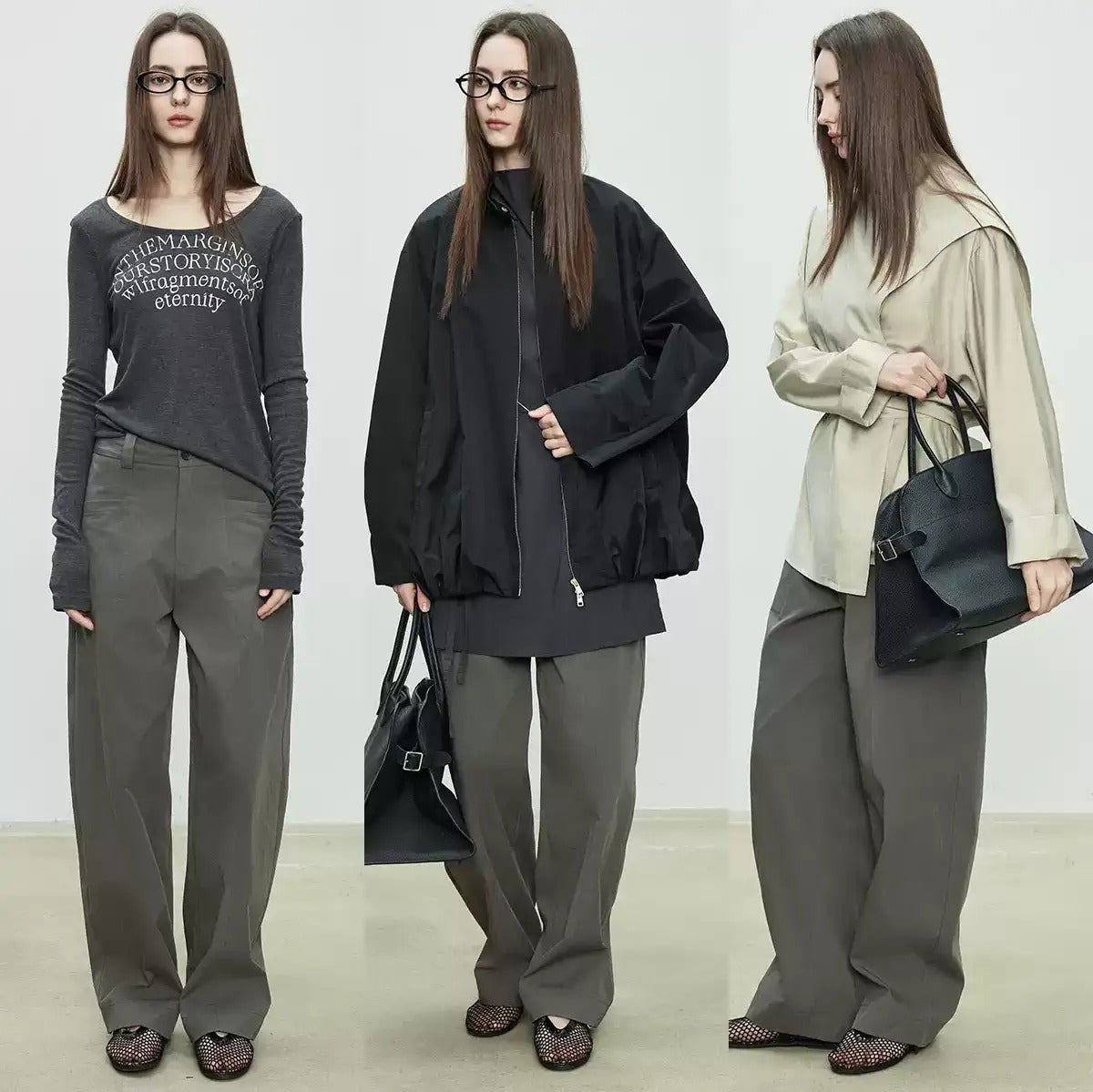Simple Design Wide Pants_BDHL7103