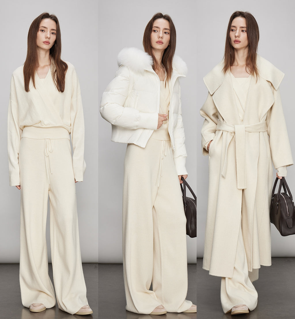 V-Neck Knit Tops Or Elasticated Waist Pants_BDHL7990