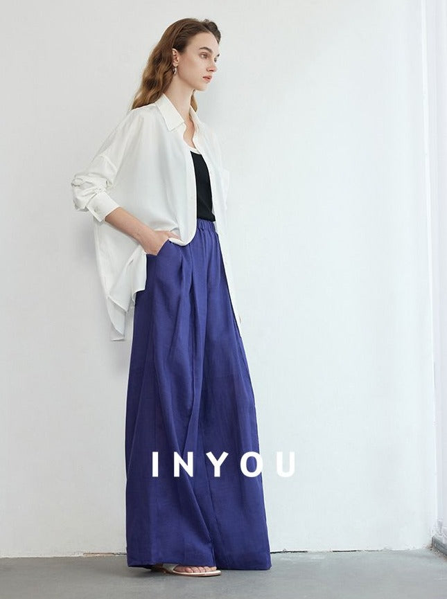 High Waist Draped Mop Pants_BDHL6150