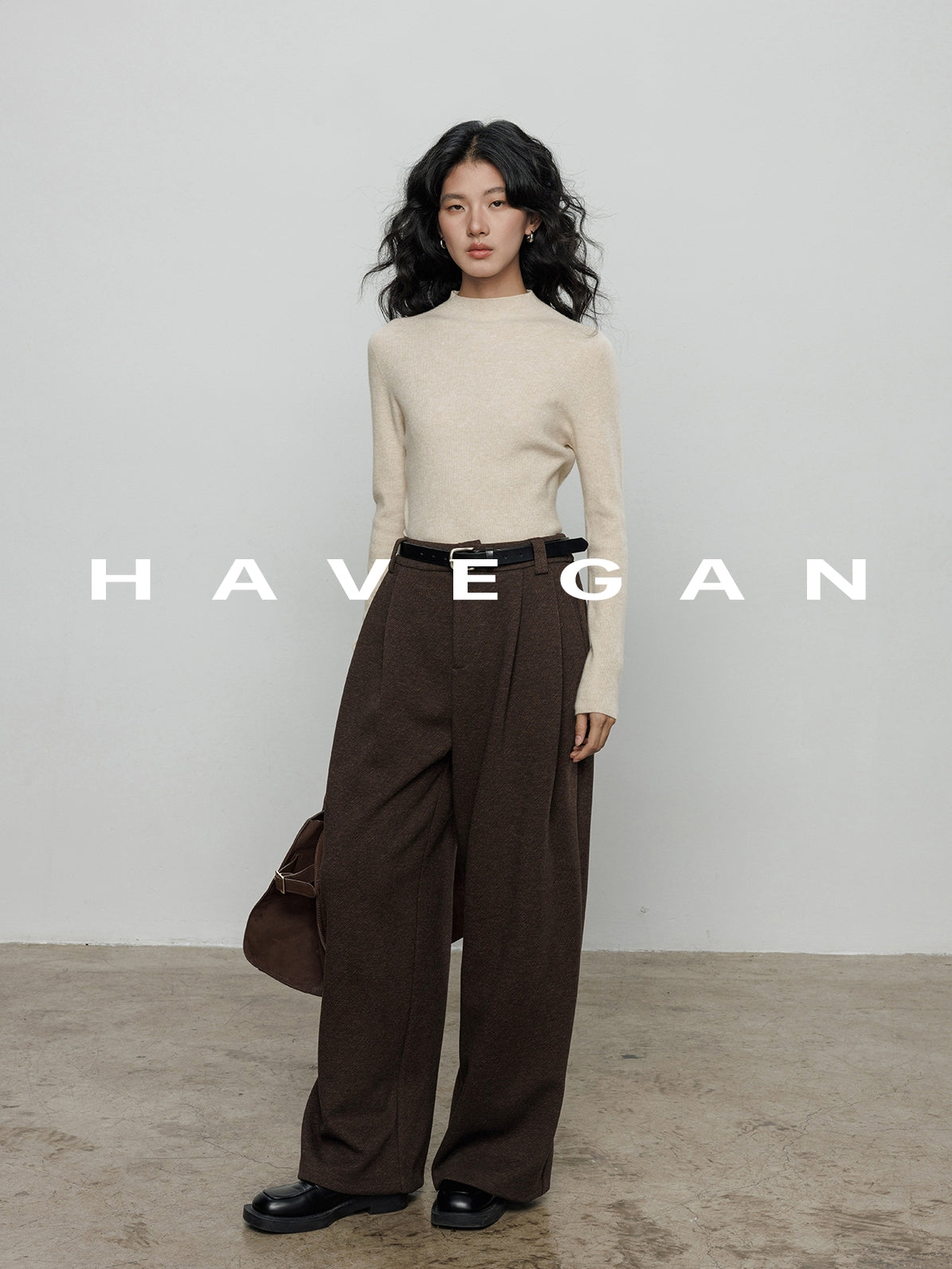 磨毛高腰闊腿褲_BDHL7962