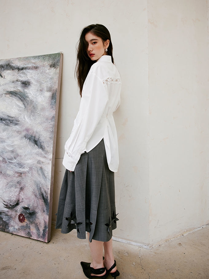 3D Hollow Pleated Skirt_BDHL6750