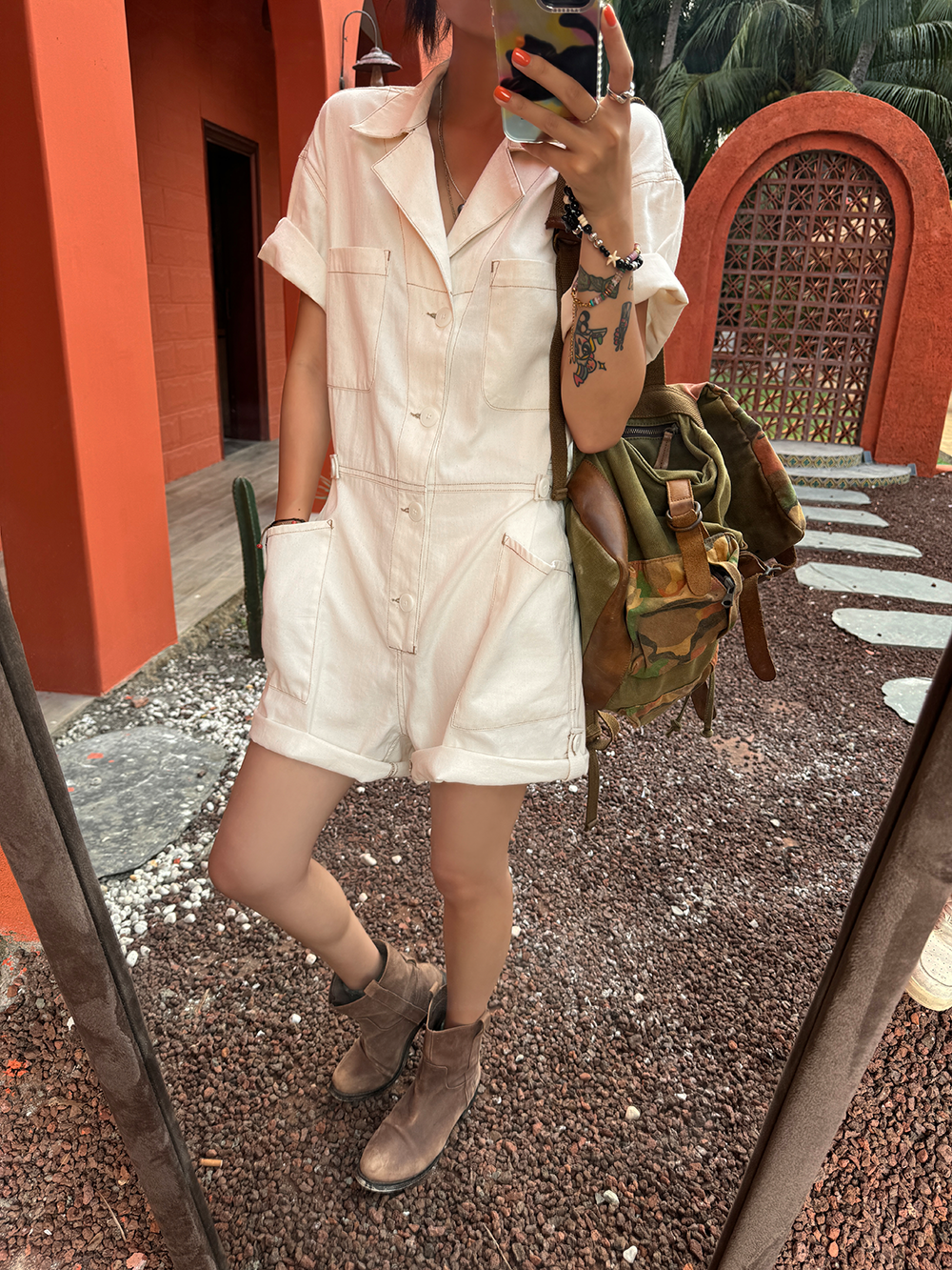 Thin Short Sleeve Cargo Jumpsuit_BDHL5998