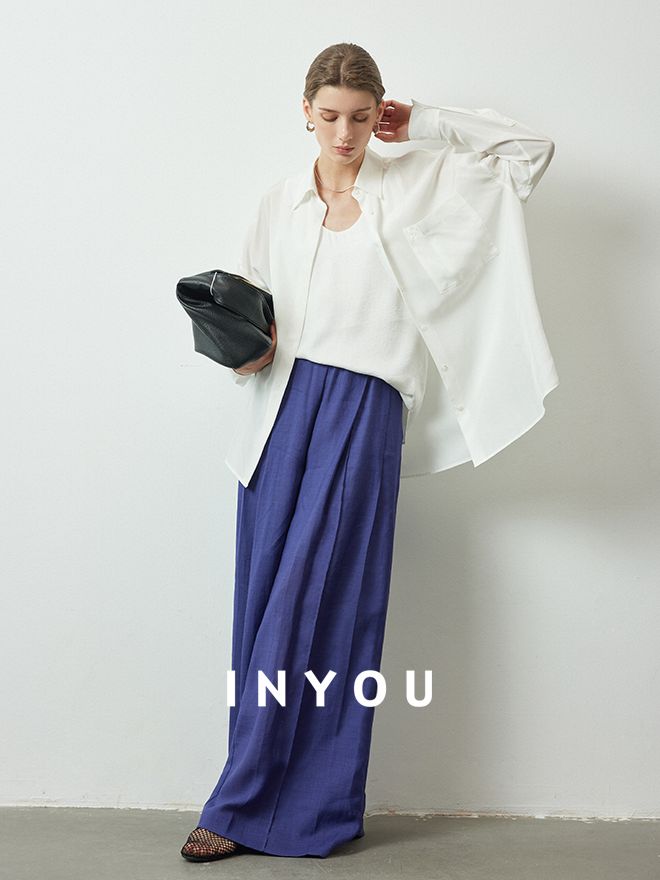 High Waist Draped Mop Pants_BDHL6150