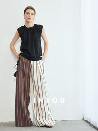 Press Pleated Sleeveless Tops_BDHL6144