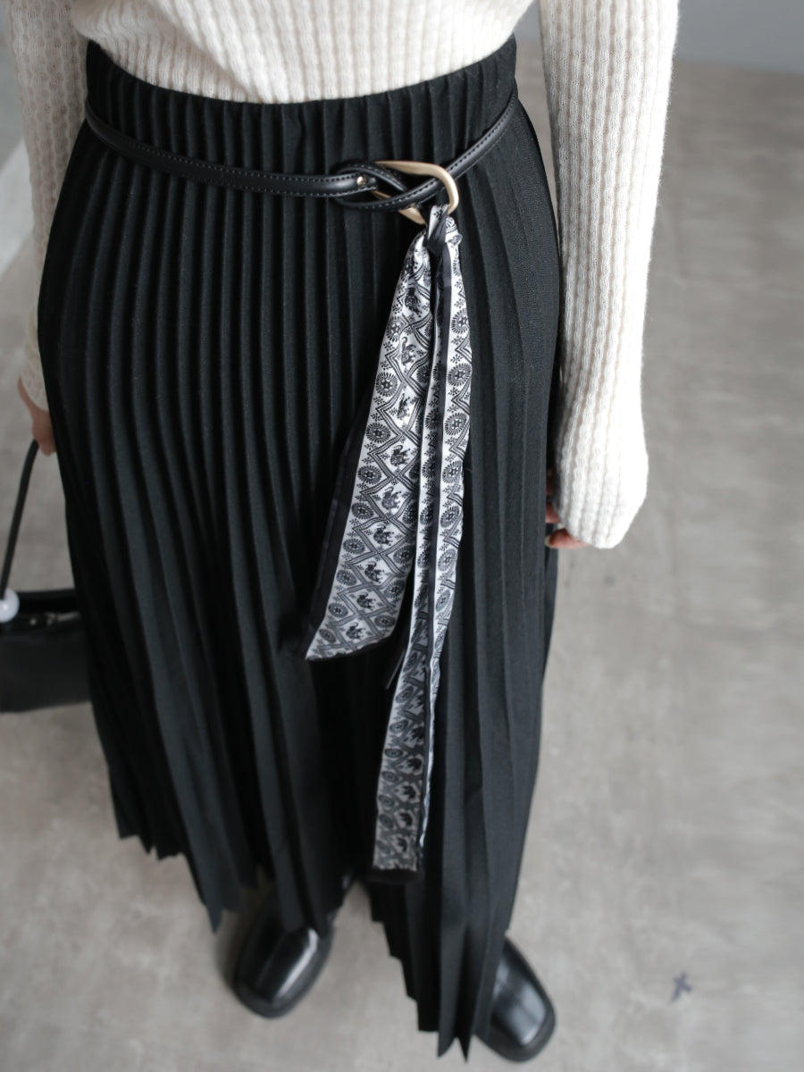 High-Waisted Pleated Maxi Skirt_BDHL7931