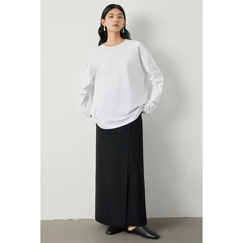 Hooded loose top and long skirt_BDHL5298