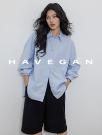 Hem Slit Design Shirt_BDHL7231