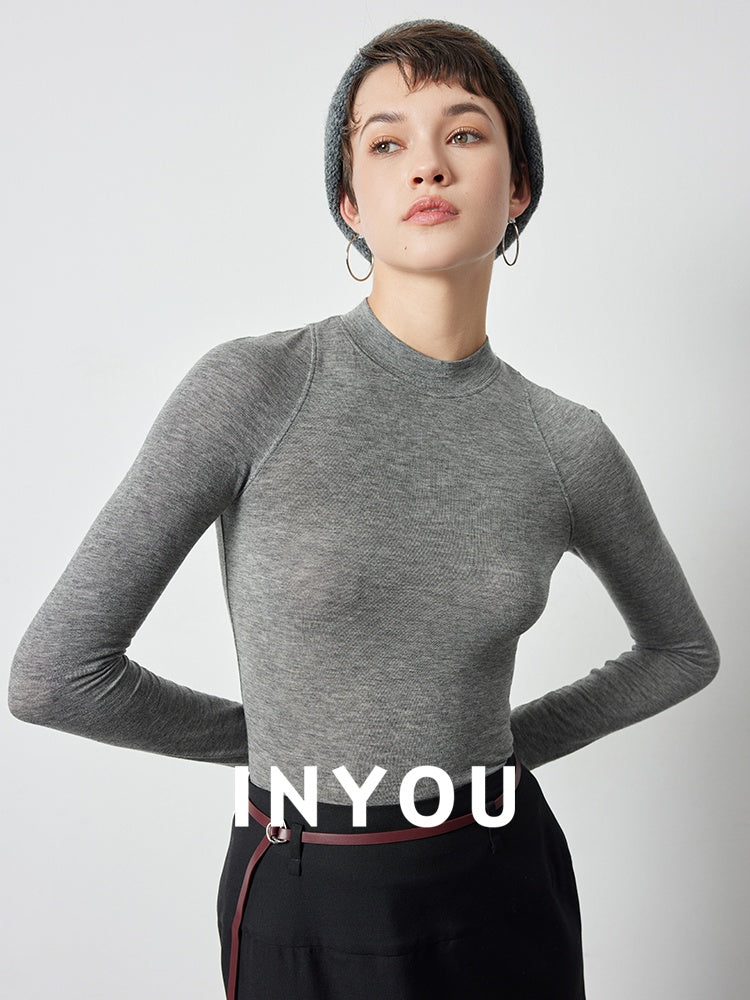 Half-Turtleneck Slim Tops_BDHL6388