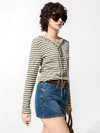 Striped Hooded Slim-Fit Sweatshirt_BDHL7002