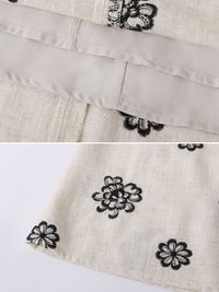 V領刺繡碎花洋裝_BDHL7237