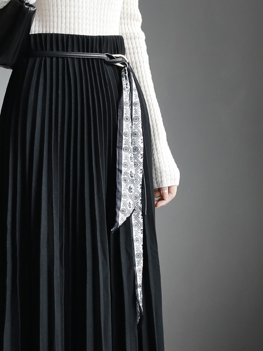 High-Waisted Pleated Maxi Skirt_BDHL7931