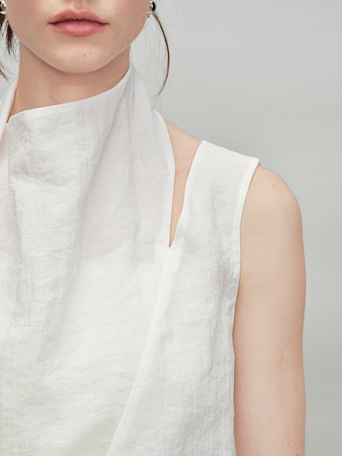 Ribbon Tie Sleeveless Tops Or Bud Skirt_BDHL7284