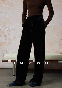 Velvet Straight Wide Leg Pants_BDHL6664