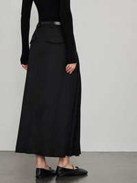 Pressed Pleated Long Skirt_BDHL6444