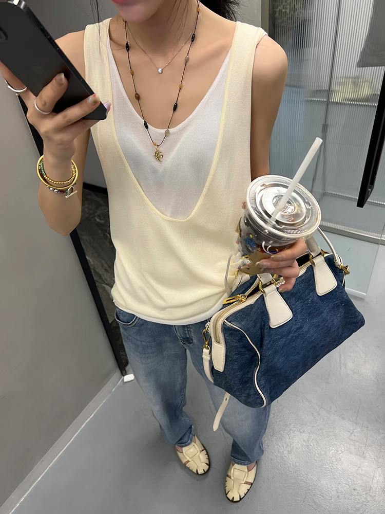 Two-Piece Style Sleeveless Tops_BDHL7408