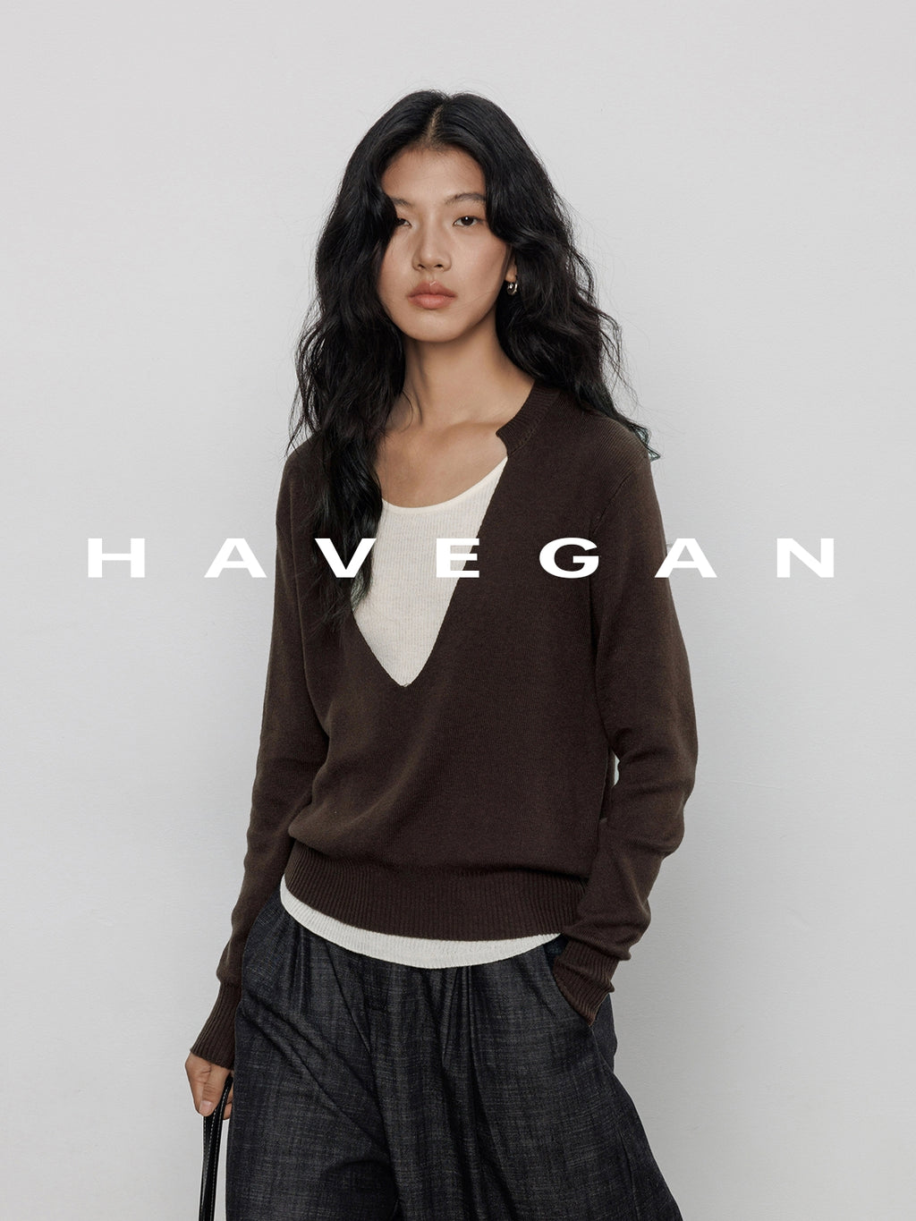V-Neck Two-Piece Style Tops_BDHL7700