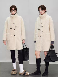 Stand Collar Thick Fur Long Jacket_BDHL6924