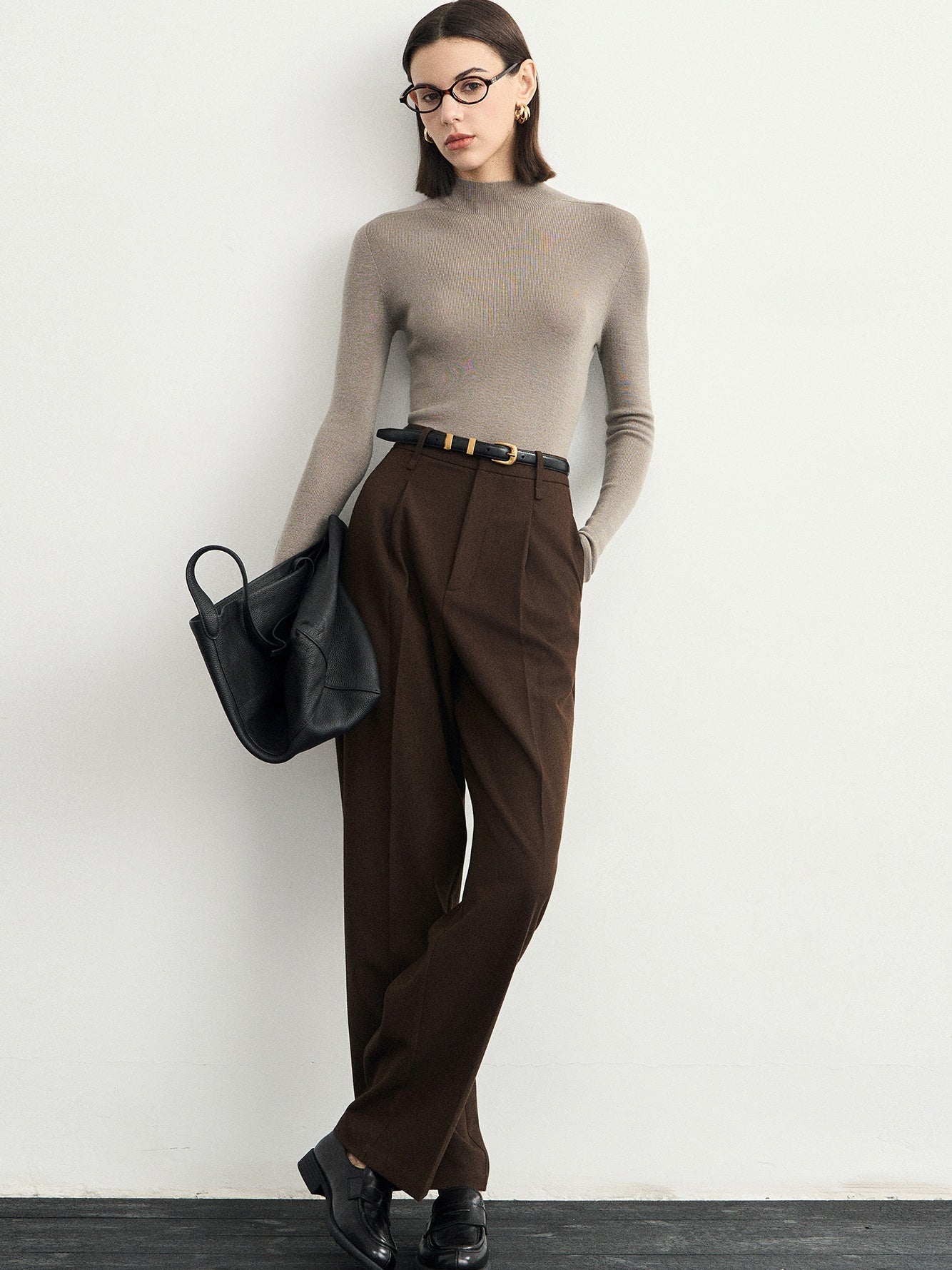 Seamless Half Turtleneck Tops_BDHL6623