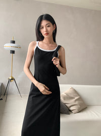 Back Cross Camisole Long Dress_BDHL6158