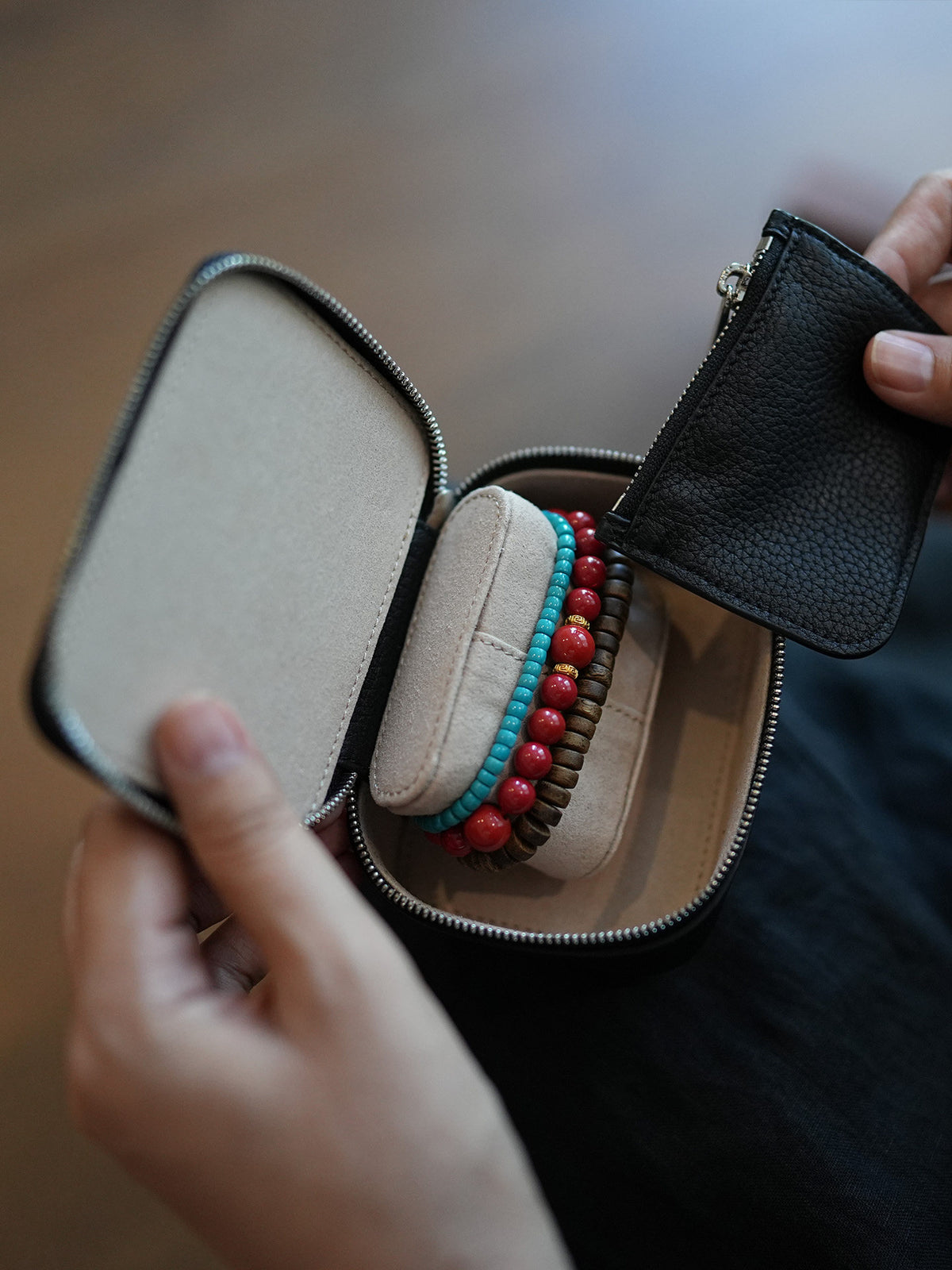 Leather Zip Travel Jewelry Case_BDHL8431