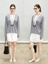 Splicing Collar Two-Piece Style Tops_BDHL7275