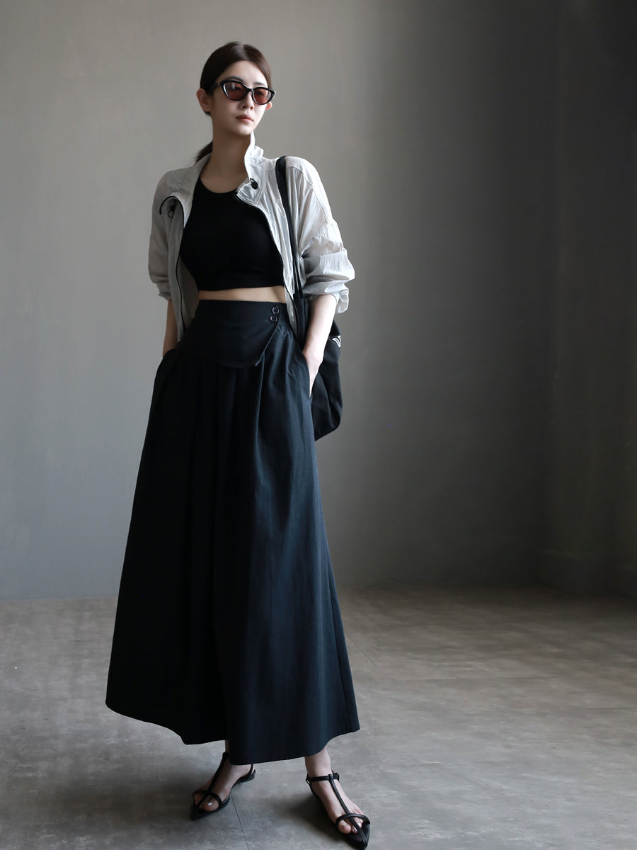 Waist Design A-Line Skirt_BDHL7572