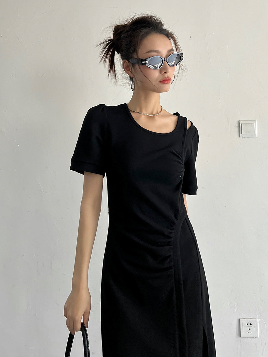Slit Sleeveless Knit Dress_BDHL7569