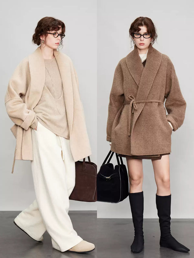 Bathrobe Short Large Lapel Coat_BDHL6684