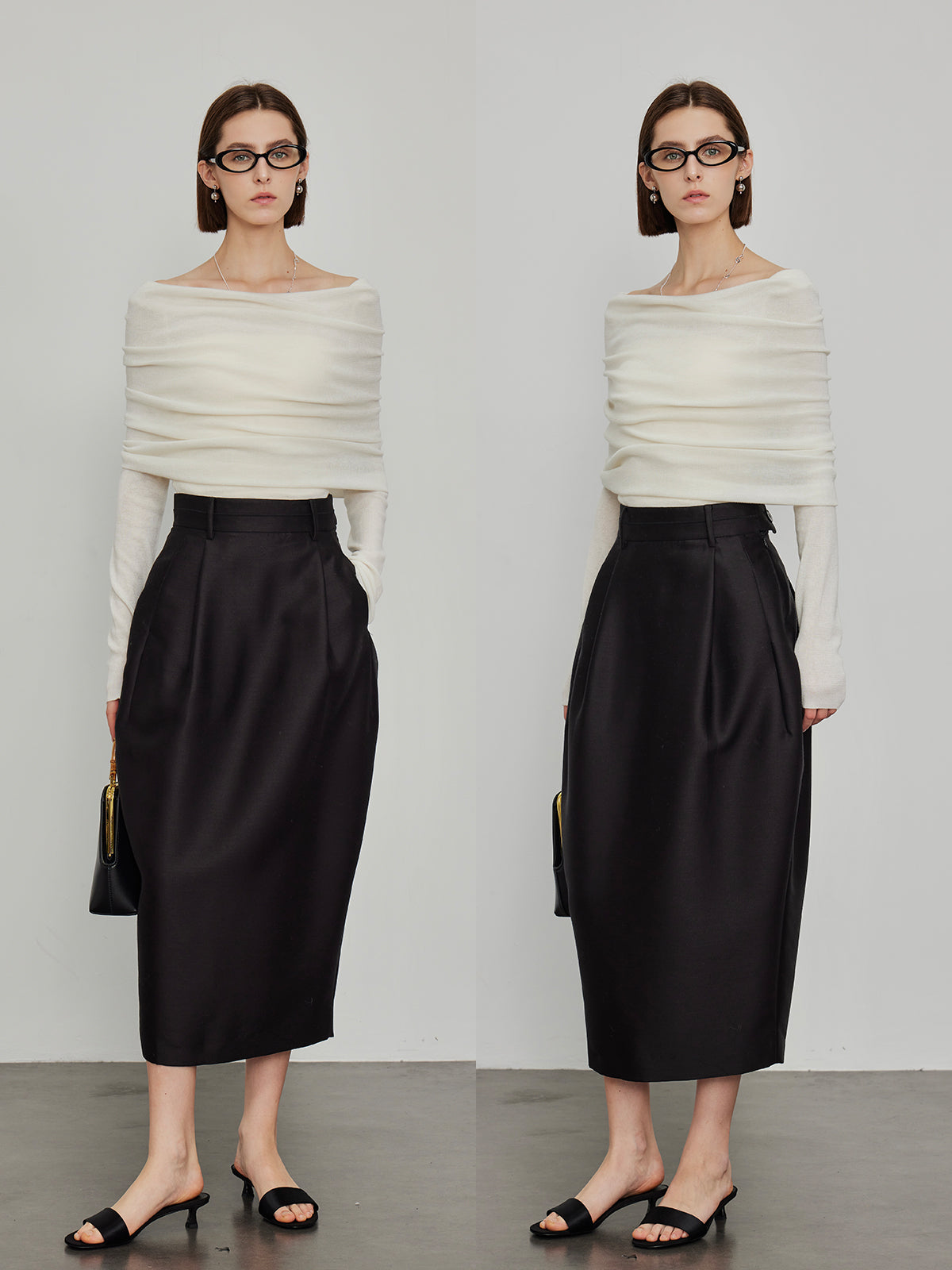 High-Waisted Pleated Bud Skirt_BDHL6491