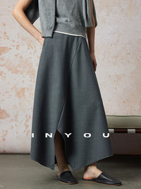 Relaxed Irregular Long Skirt_BDHL6666