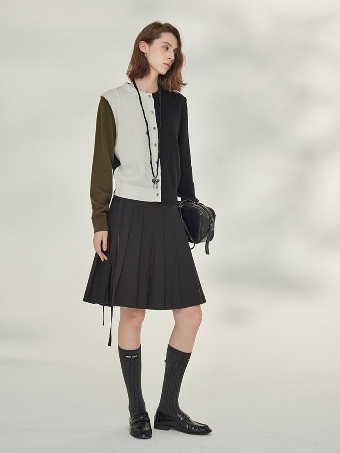 Contrast-Color Knit Cardigan_BDHL7745