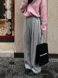 Button-Tuck Wide Sweatpants_BDHL6849