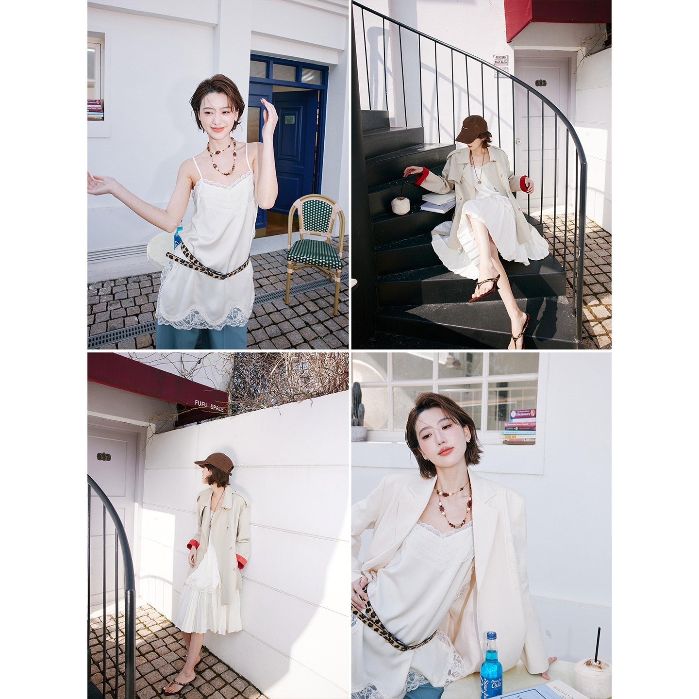 Lace-Stitch Layered Camisole Top_BDHL8245