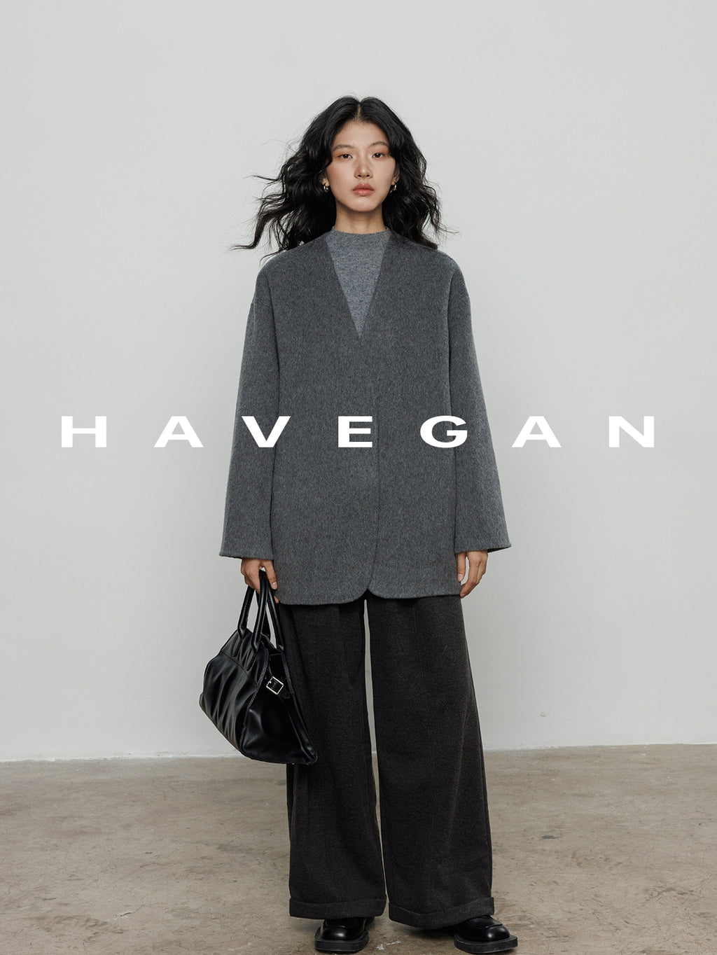 無領披肩大衣_BDHL7889