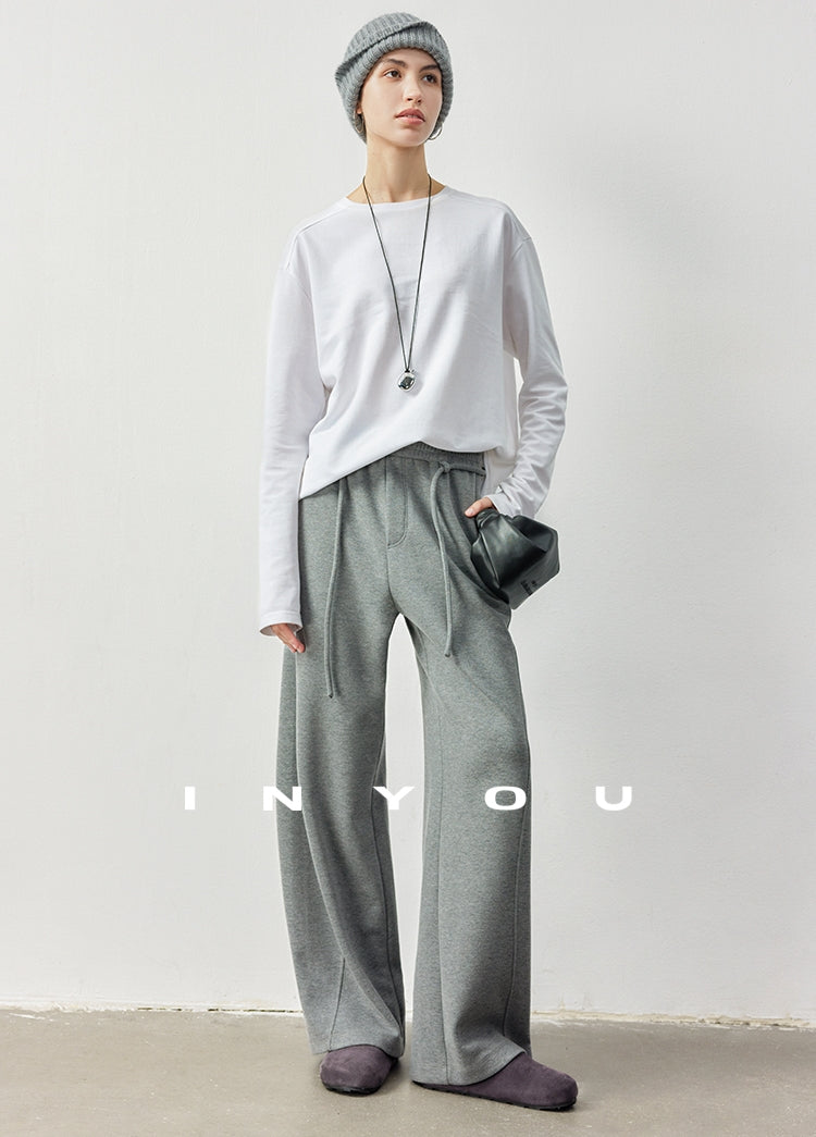 Straight Wide Knit Pants_BDHL6902
