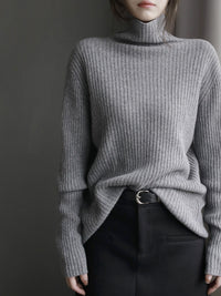 Relaxed High Neck Rib Knit_BDHL6720