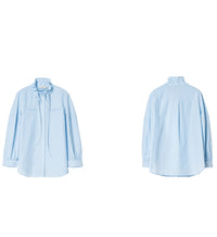 Ruffle Collar Loose-Fitting Blouse_BDHL7013