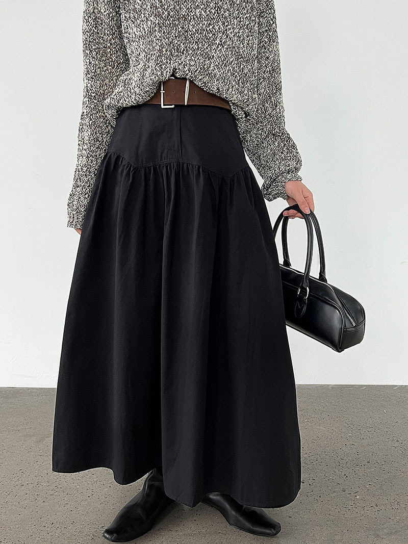 High-Waisted 3D Pleated Skirt_BDHL8043