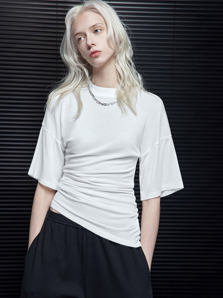 White Waist Slim T-Shirt_BDHL7040