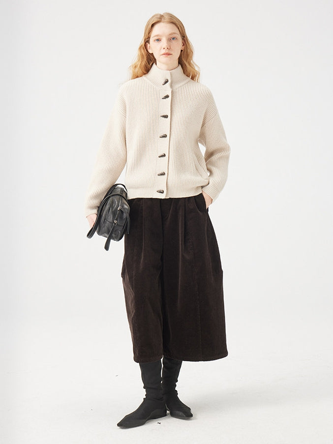 立領羅紋針織開襟衫_BDHL8117