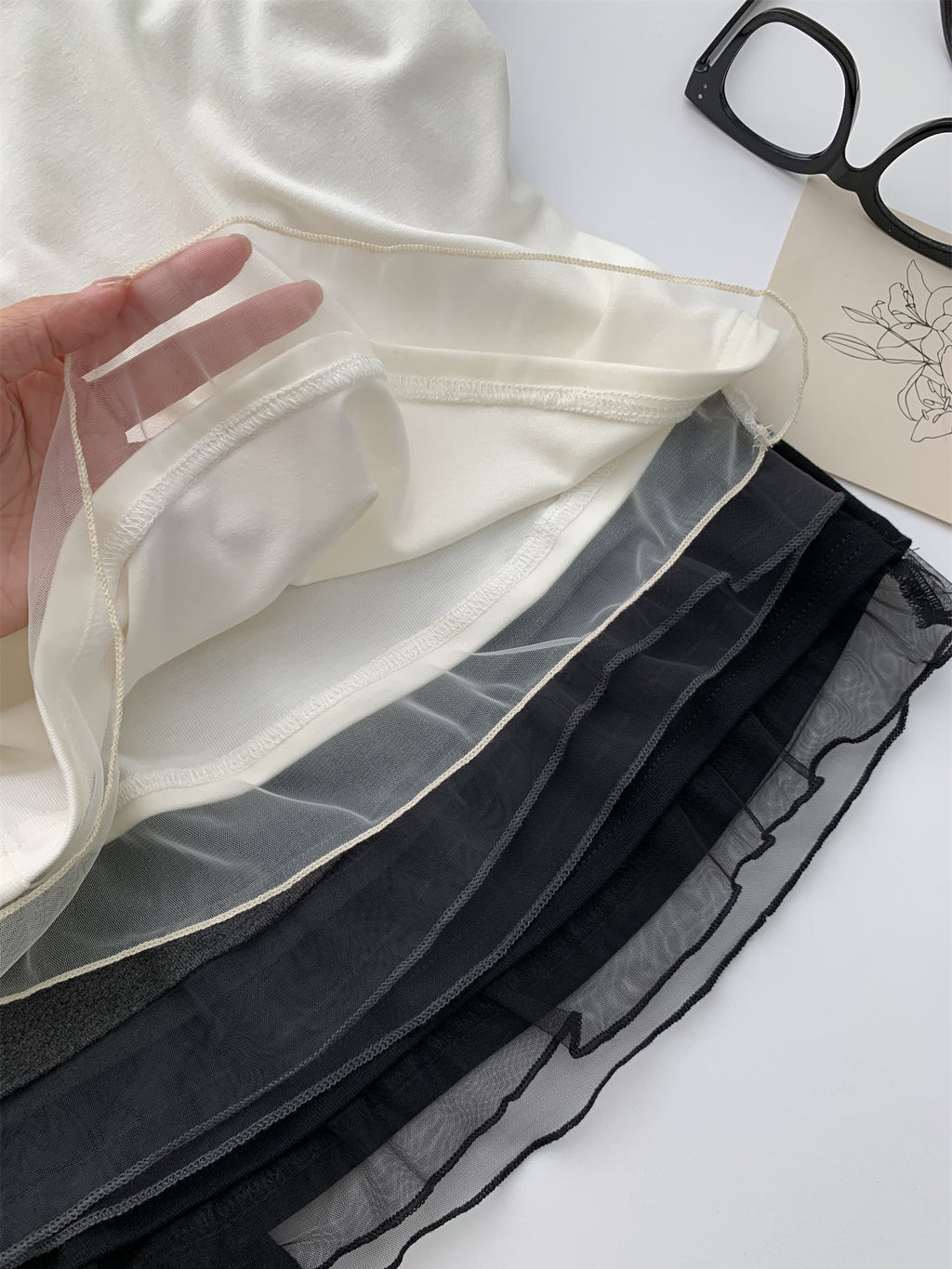 Mesh Round Neck Tops_BDHL8013