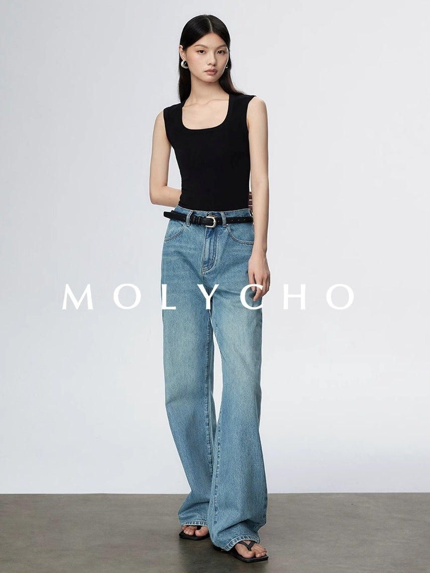 Wide Strap Sleeveless Tops_BDHL7412