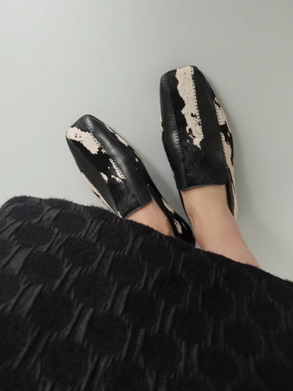 Square-Toe Patchwork Loafers_BDHL8033