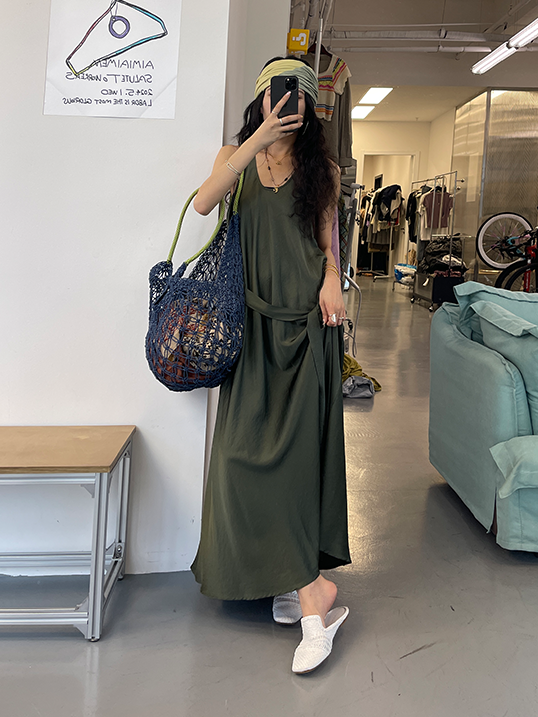 Waist Belt Sleeveless Dress_BDHL7656