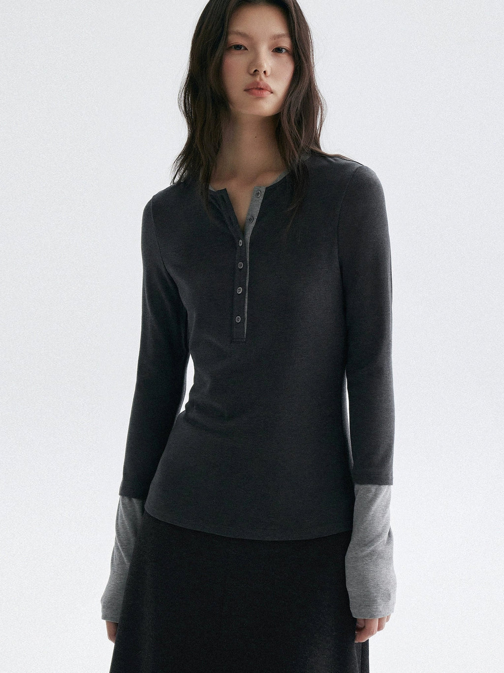 亨利領長袖上衣_BDHL7953